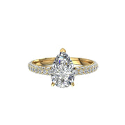 Bague Patrizia diamant poire et diamants ronds 1.50 carat or jaune